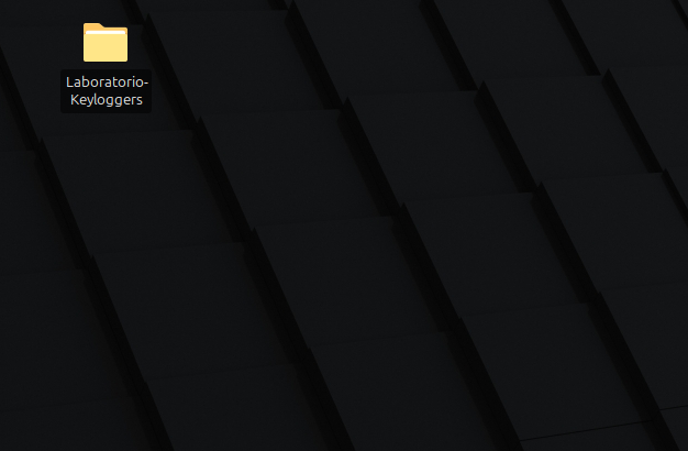 Pasta Laboratorio-Keyloggers visível na Área de Trabalho do Linux Mint, após sua criação.